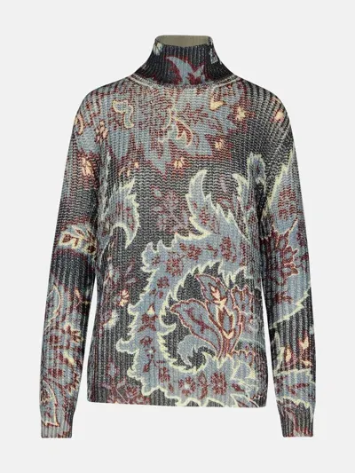 Etro Multicolor Wool Turtleneck Sweater