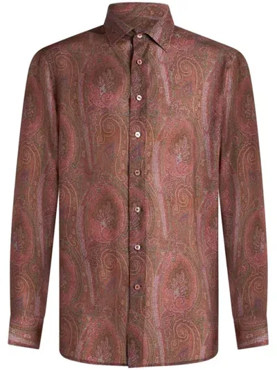 Etro Paisley-print Shirt In Burgundy