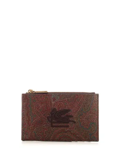 Etro Paisley Zipped Card Holder In Multicolor