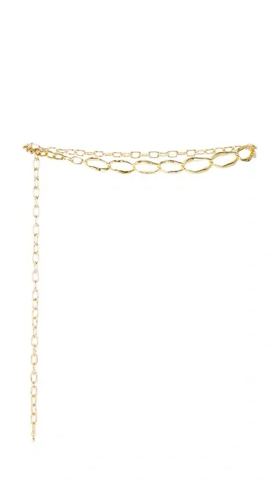 Ettika Hammered Oval Link Chain Belt In Gold