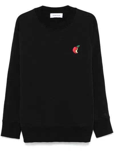 Etudes Studio Apple-embroidered Sweatshirt In Black