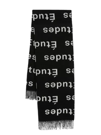 Etudes Studio Magnolia Logo-print Scarf In Black