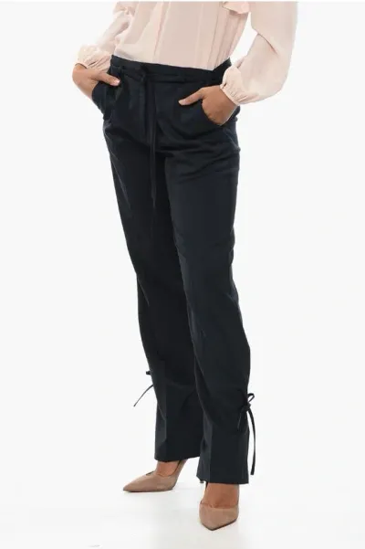 Eudon Choi Relaxed-fit Pants With Lace Detail In Black