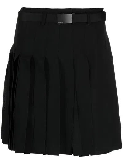 Eytys Kace Belted Pleated Skirt In Black