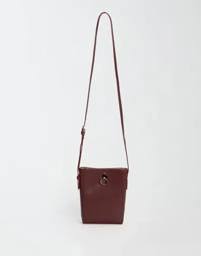 Fabiana Filippi Leather Mini Bag With Eclipse Buckle In Red