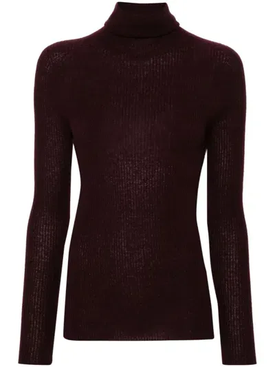 Fabiana Filippi Roll-neck Ribbed Jumper In Red