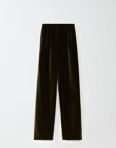 Fabiana Filippi Velvet Trousers In Green