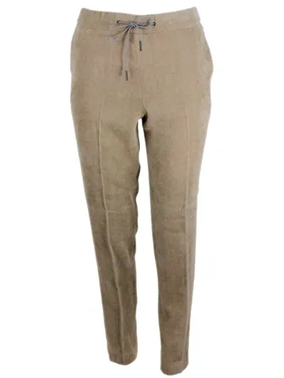 Fabiana Filippi Velvet Trousers In Beige