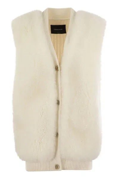 Fabiana Filippi Waistcoat With Shearling In White