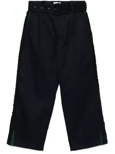 Facetasm Frilled-trim Trousers In Blue