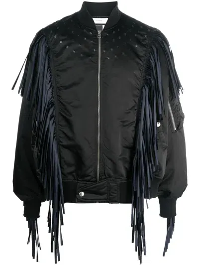 Facetasm Fringe-detail Bomber Jacket In Blue