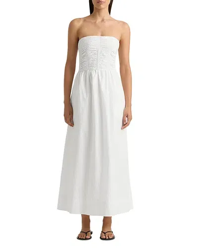 Faithfull The Brand Dominquez Strapless Midi Dress In White