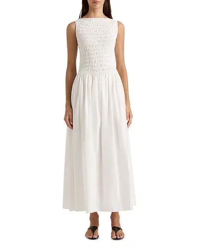 Faithfull The Brand Margot Smocked Maxi Dress In White