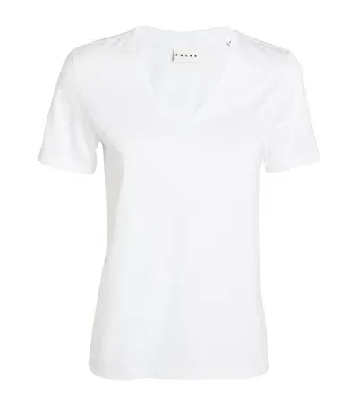 Falke Pima Cotton V-neck T-shirt In White