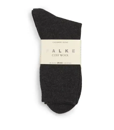 Falke Wool-blend Cosy Socks In Black