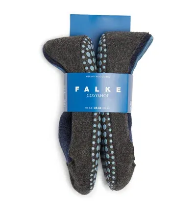 Falke Kids' Wool-blend Cosyshoe Slipper Socks In Blue