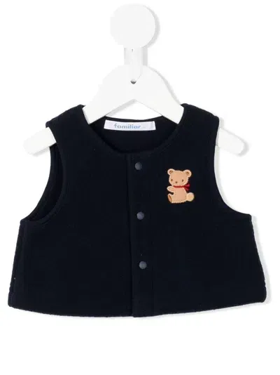 Familiar Babies' Teddy-bear Waistcoat In Blue