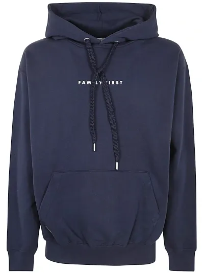 Family First Milano Hoodie Box Logo In Blue