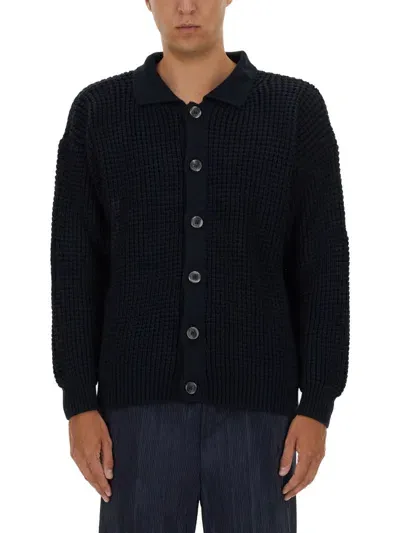 Family First Milano Polo Cardigan In Blue