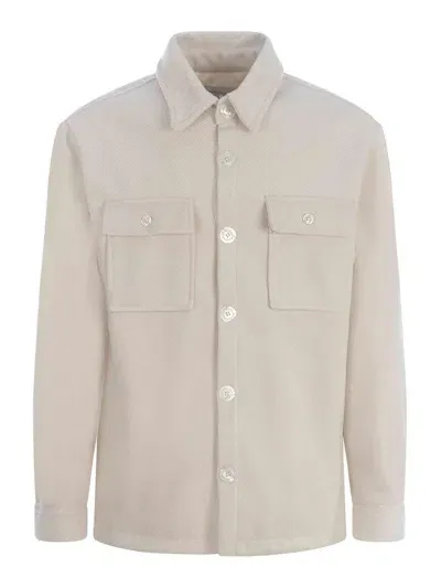 Family First Milano Shirt Style Jacket In Beige