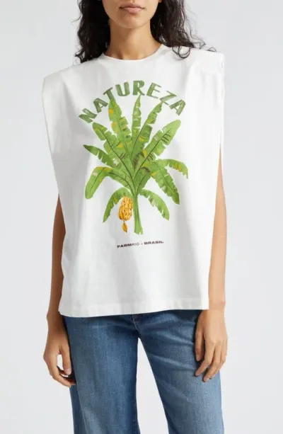 Farm Rio Natureza Cotton Graphic T-shirt In White