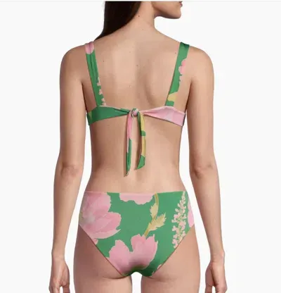 Farm Rio Women Winter Garden Twisted Cut Out One Piece Swimsuit Green