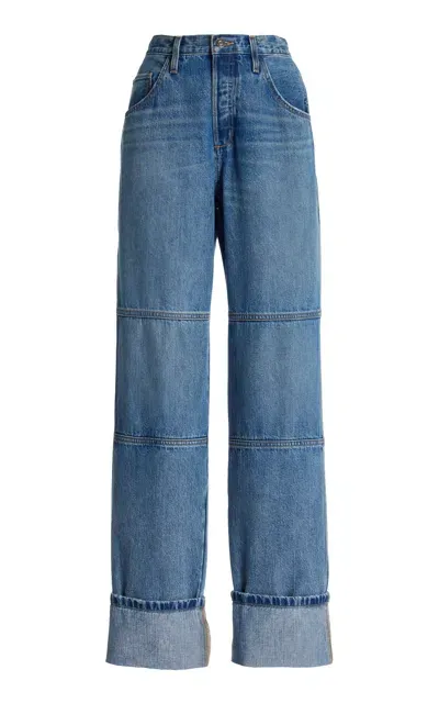 Favorite Daughter The Cuffed Jennifer Mid-rise Jeans In Blue