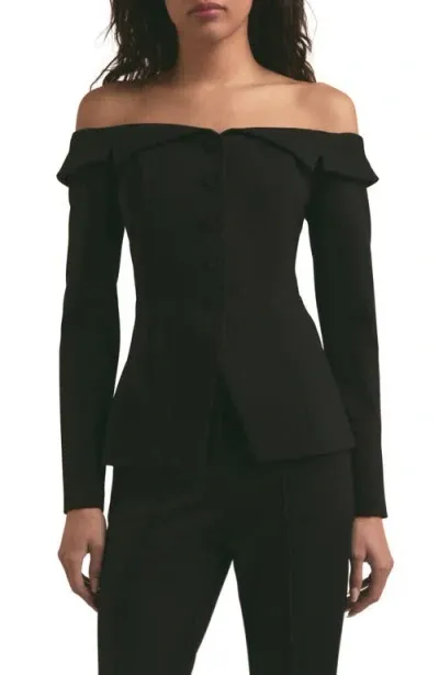 Favorite Daughter The Irina Off The Shoulder Blazer In Black