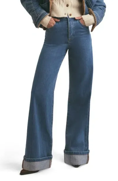 Favorite Daughter The Masha High Waist Cuff Wide Leg Jeans In Concord