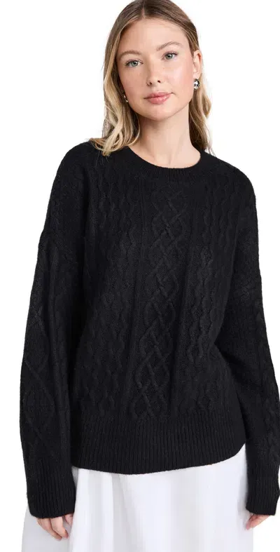 Favorite Daughter The Oversized Cable Sweater Black