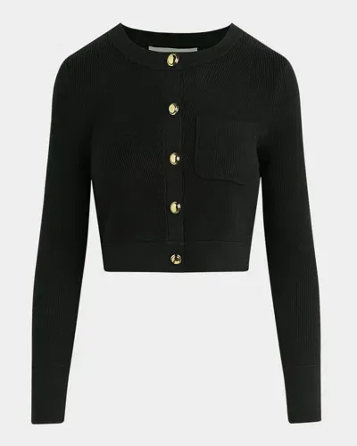 Favorite Daughter The Quinn Cropped Cardigan In Black