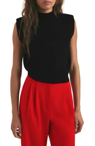 Favorite Daughter The Whitney Sleeveless Knit Crop Top In Black