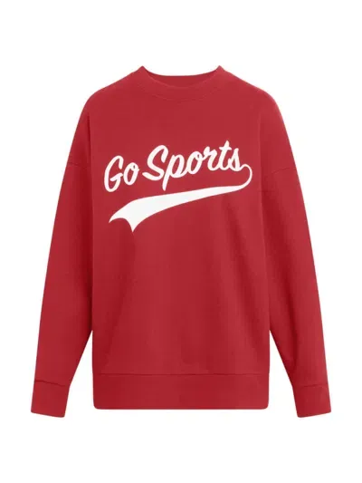 Favorite Daughter Women's Go Sports Crewneck Sweatshirt In Red