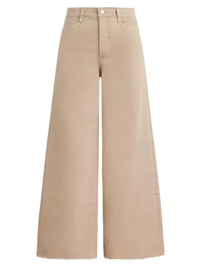 Favorite Daughter The Mischa Super High Rise Wide Leg Ankle Jeans Warm Sand