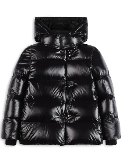 Fay A-line Caban Down Jacket In Black