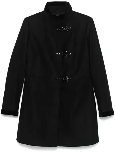 Fay Black Virgin Wool Blend Virginia Coat