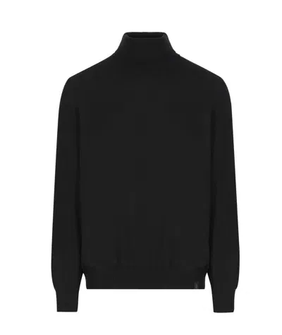 Fay Dolcevita Roll-neck Long-sleeved Jumper In Black