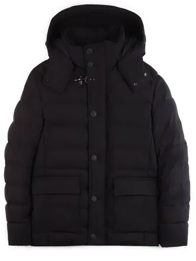 Fay Down Jacket Crafted In Nylon Jersey In Black