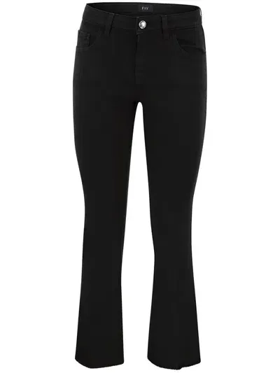 Fay 5-pocket Trousers In Stretch Cotton. In Black