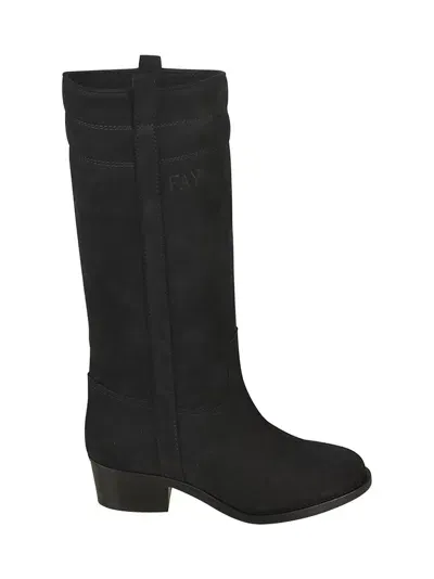 Fay Logo High Boots In Black