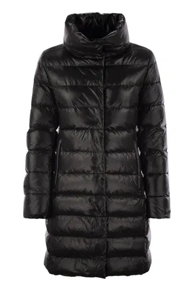 Fay Long Down Jacket With Hook In Black