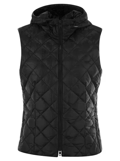 Fay Quilted Nylon Waistcoat In Black