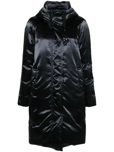 Fay Satin Parka In Black  