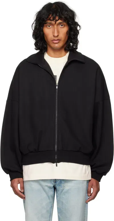 Fear Of God Black Cotton Wool High Neck Jacket