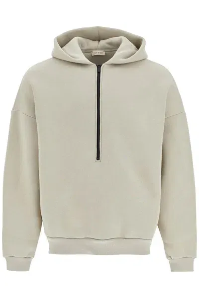 Fear Of God Hooded Sweatshirt With Half Zip In Grey