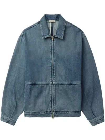 Fear Of God Pleat-detail Denim Jacket In Blue