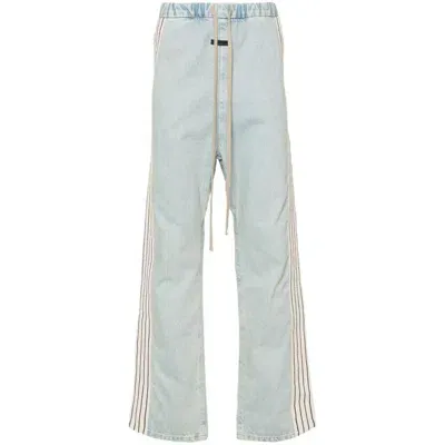 Fear Of God Mens Light Indigo Striped-panel Relaxed-fit Jeans In Blue