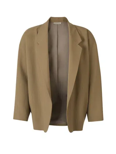 Fear Of God Logo Patch Oversize Blazer In Brown