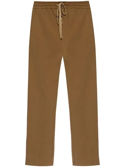 Fear Of God Logo-patch Wool Trousers In Deer