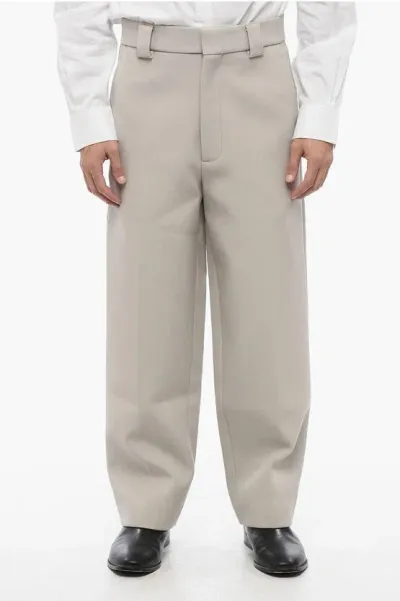 Fear Of God Virgin Wool Blend Pants With Belt Loops In Purple